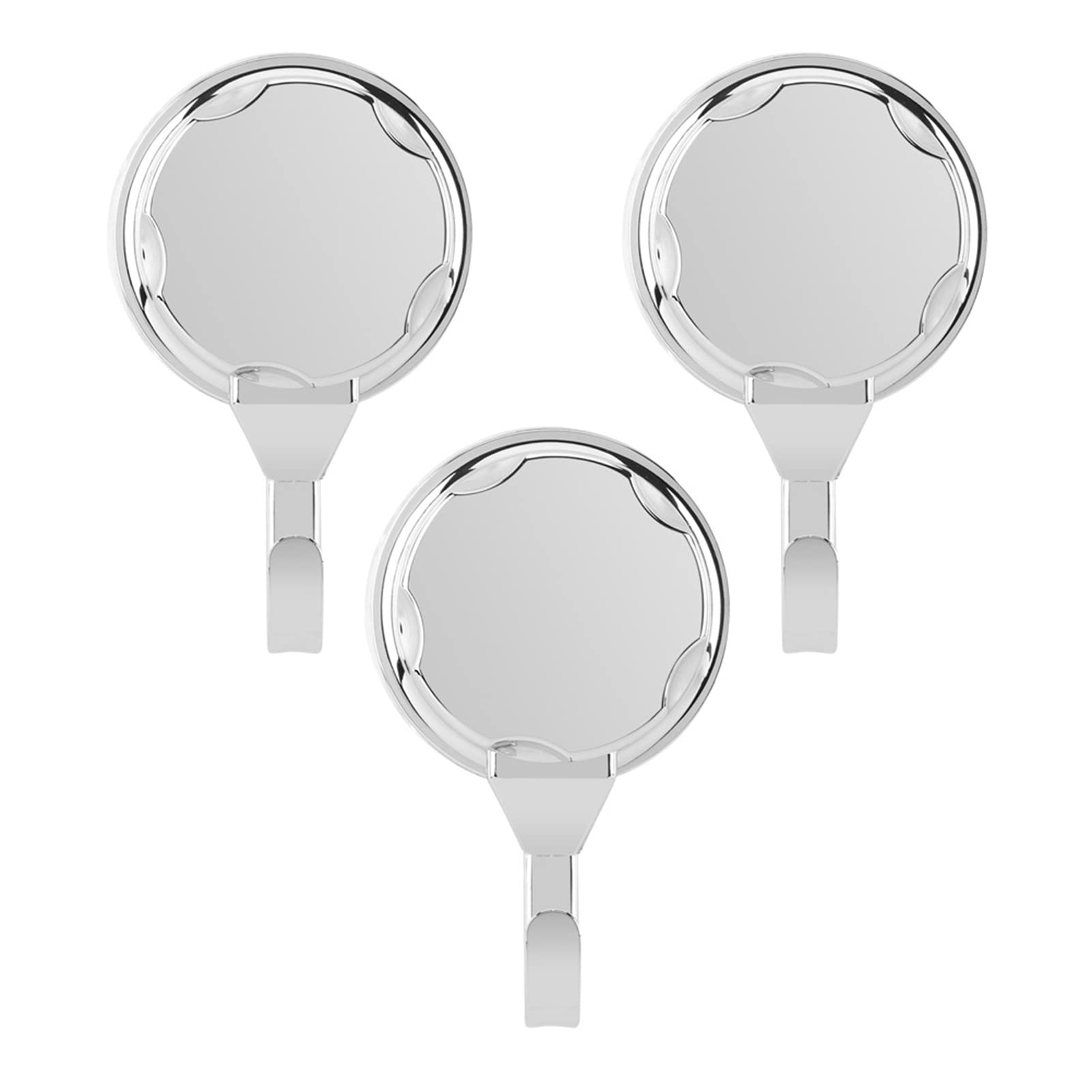 ViaGasaFamido 3Pcs Vacuum Suction Cup Hook Wall Mount Heavy Duty Hooks ABS Plastic Strong Adsorption Hooks Punch-Free Damage Hooks for Towels Bags Clothes Kitchen Tools and Bathroom Accessories