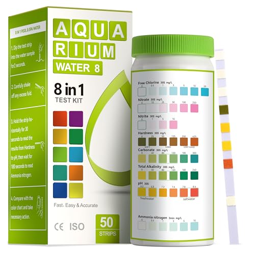 100-Count Aquarium Test Strips - 7-in-1 Freshwater PH Water Test Kit For Fish Tanks