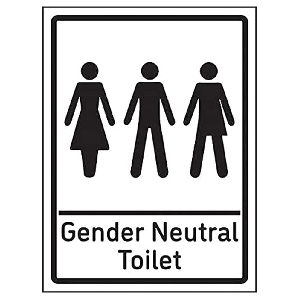 V Safety Gender Neutral Toilet - 200mm x 300mm - 3mm Aluminium Composite With Anti-Graffiti