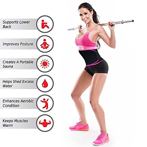 FTEOX Waist Trimmer Belt,Weight Loss Belt Sweat Belt Waist Trainer Belt Slimming Belt for Women&Men Stomach Fat Burner Low Back Lumbar Support Adjustable Straps with Sauna Suit Effect - Thumbnail 2