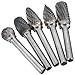 Drillpro 5Pcs 12MM Head Tungsten Carbide Rotary Point Burrs Die Grinder 6mm Shank Cutter
