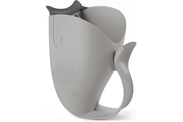 Skip Hop Baby Bath Rinse Cup, Moby Tear-free Waterfall Rinser, Grey