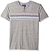Lucky Brand Men's Button Notch Neck Tee, Heather Grey/Multi, L