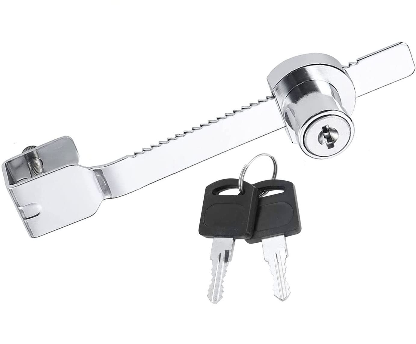 Litensh Reptile Vivarium Terrarium Lock with Key Alike, Sliding Glass Door Ratchet Lock Security Saw Lock for Showcase Display Cabinet