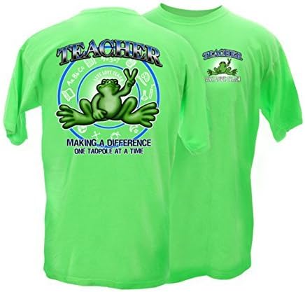 Peace Frogs Teacher Frog Adult Short Sleeve T-Shirt