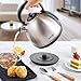 Aicok 709202828916 304 Stainless Steel Electric Kettle 1500W 1.7 Liter, BPA-Free Cooktop, Silver