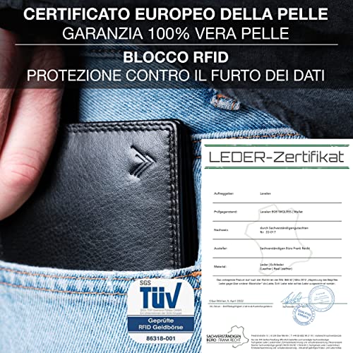 Lavalen® Men's Genuine Leather RFID Wallet with Coin Purse Large Wallet | Handmade RFID Leather Wallet Zipped pocket, space for cards, bills and coins. Makes a great gift.