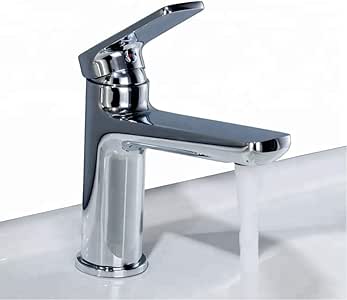 Grifo baño, sola manija cromada moderna Comercial Un agujero vanidad