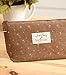 Leegoal(TM) Elegant Multi Fuctional Canvas Floral Pouch Pencil Pen Case Bag (Coffee)
