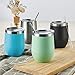 Polarduck Wine Tumbler Cup Coffee Mug: 12oz Travel Insulated Tumbler with Lid & Straw, Stainless Steel Vacuum Double Wall-Gift for Women, Men, Mom, Dad, Friend (Blue)