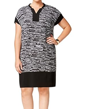 Calvin Klein Women's Plus Size Cap Sleeve Printed Cacoon Dress