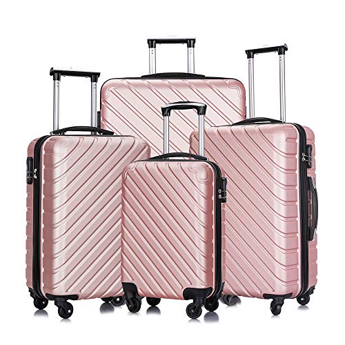 4 piece luggage set with spinner wheels luggage carry on hardshell