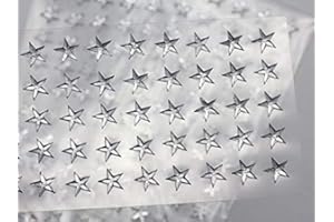 KraftGenius Allstarco 8mm Crystal LQ01 Star Self Adhesive Acrylic Rhinestones Plastic Face Gems Stick On Body Jewels for DIY Cards and Invitations Crafts Bling Sticker - 5 Sheets - 250PCS