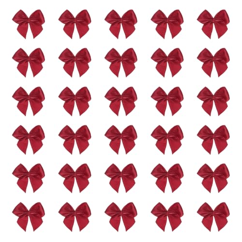 MECCANIXITY 30Pcs Mini Ribbon Bow 1" Mini Flower Bows Wine Red at Amazon