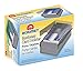 Acrimet Index Business Card Size File Holder Organizer Box Metal Base Heavy Duty (AZ Index Cards and Divider Included) (White Color with Clear Crystal Plastic Lid Cover)