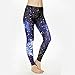 Idingding Womens Galaxy Star Printed High Waist Leggings Pants, Blue, M