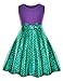 Princess Mermaid Green Dress Costumes for Toddler Little Girls with Headband,Crown,Mace,Gloves,Necklace,Earrings 2T 3T