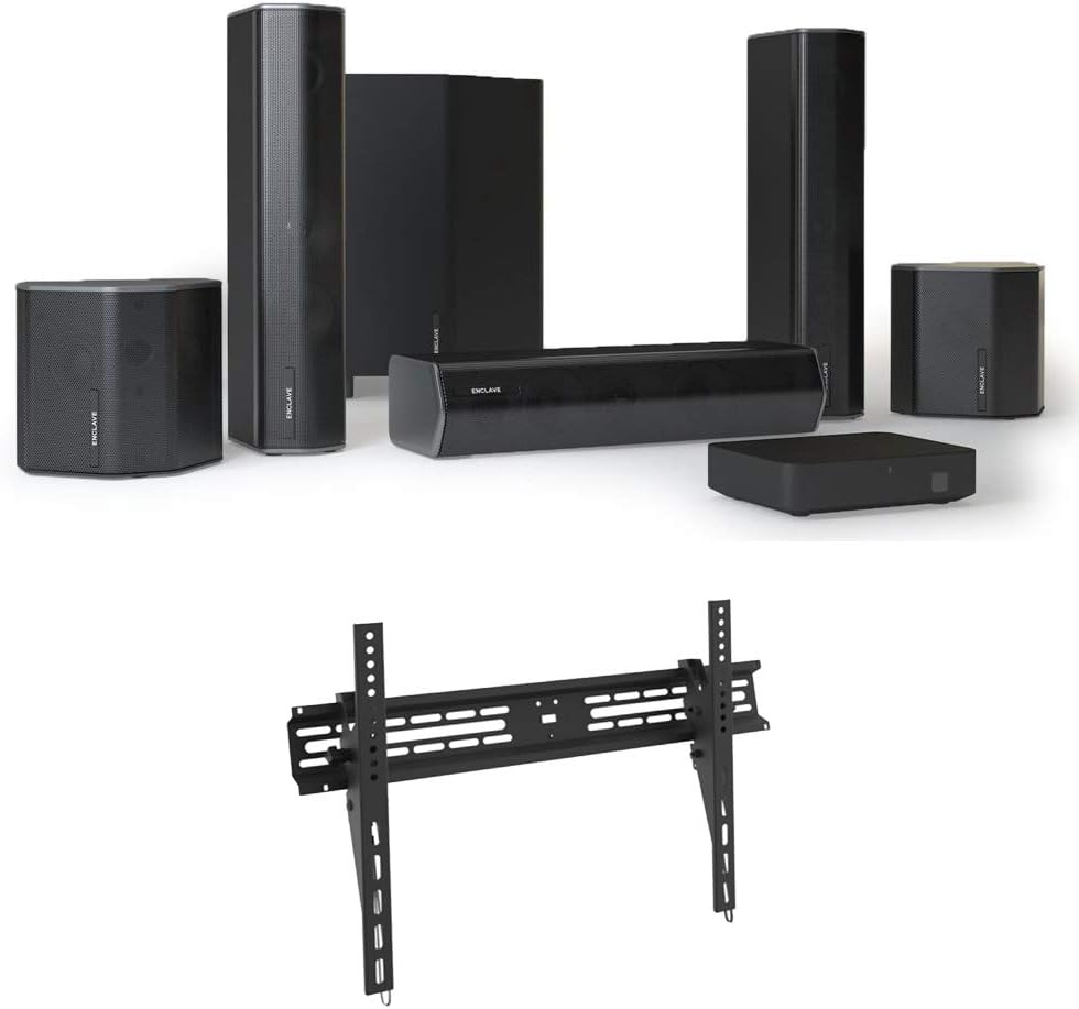Enclave EA-200-HTIB CineHome II Wireless 5.1 Home Theater Surround Sound - CineHub Edition Bundle with Deco Mount 37