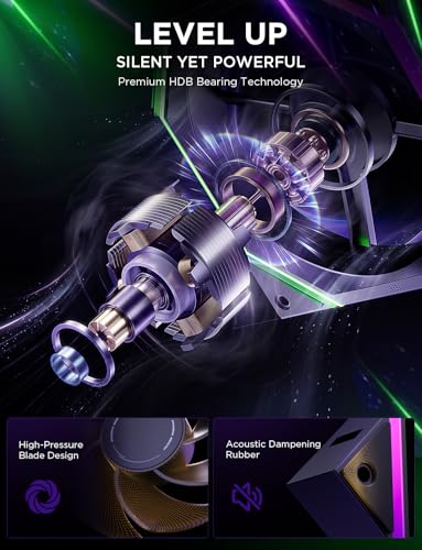 AsiaHorse Nyota Pro 120mm Case Fan, PC Fan 120mm Daisy Chain, ARGB PWM 2000RPM Quiet, High Airflow Case Fan, Standard Fan Blade