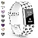 TreasureMax Compatible with Fitbit Charge 2 Bands for Women/Men,Silicone Fadeless Pattern Printed Replacement Floral Bands for Fitbit Charge 2 HR Wristbands