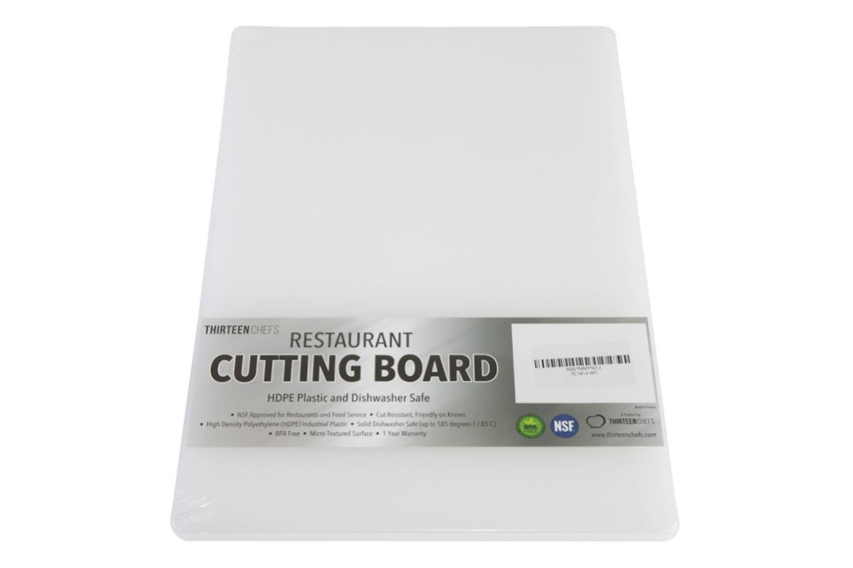Photo 1 of ** SIMILAR** Thirteen Chefs Plastic Cutting Board - 18 x 12 x 0.5 Inch, Professional Grade HDPE, NSF Approved, Large Size and Dishwasher Safe