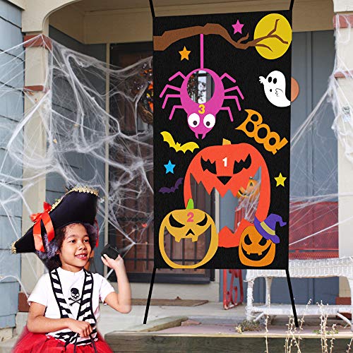 Verkstar Halloween Party Games All Ages Kids Throwing Felt Sandbags Hanging Games with 3 Bean Bags,Halloween Decoration Indoor Outdoor Activity for Party, Carnival,Birthday Christmas Parties