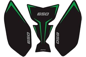TZMAPU Motorcycle Fuel Tank Protector, Compatible with Kawasaki Ninja 650 Z650 Fuel Tank Pad Non-Slip Gas Tank Sticker Set Rubber Protection Pad (Green)