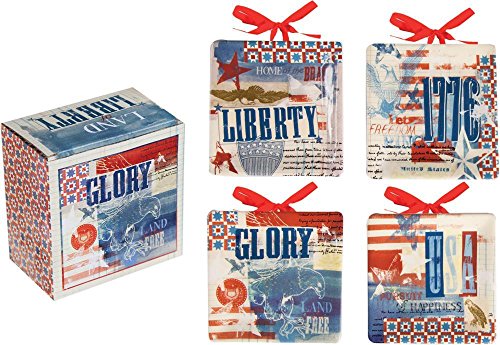 Manual Land of Liberty Decorative Mini Plate Set of Four