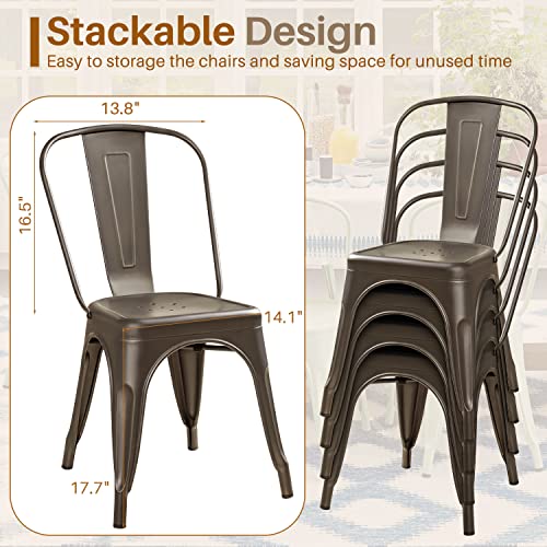 Furmax Metal Dining Chair IndoorOutdoor Use Stackable Classic