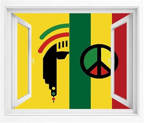 Amazon ラスタ Pvc絵画風 壁紙ポスター 1x80 Cm 平和バレエレゲエ 窓ポスター インテリア 壁飾り 風景ステッカー 剥がせるジャマイカ音楽文化 ウォールステッカー オンライン通販