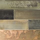 Aspect Peel & Stick Distressed Metal Panel (6X6 Inch Sample, Aged Copper)