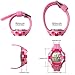 Kids Watches Girls Boys Digital 7-Color Flashing Light Water Resistant 100FT Alarm Gifts for Girls Boys Age 4-10 481 (Pink-w)