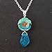 YInahawaii Handmade Bohemian glass Hawaiian Flower bead with sea glass carved leaf, a beautiful necklace with separate matching earrings in my store