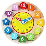 Wondertoys Wooden Shape Sorting Clock Toddlers Educational Toy for 1 2 3 Years Old Boy and Girl