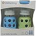 Lifefactory BPA-Free Glass Baby Bottle Gift Set with Two 4-Ounce Glass Bottles and Silicone Teether, Sky & Spring