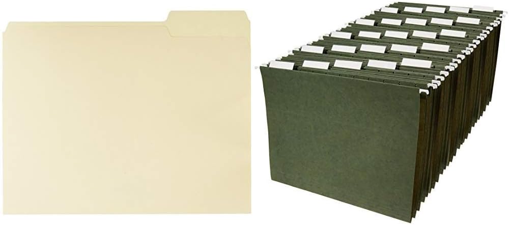 Basics AMZ401 File Folders - Letter Size (100 Pack) – Assorted Colors : Office Products