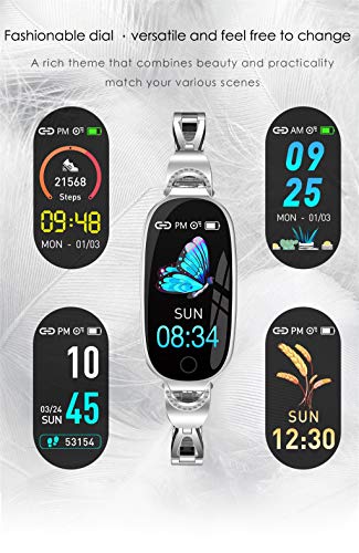 Fine Fitness Tracker,Smart Watch Activity Tracker Health Bracelet Waterproof Wristband with Heart Rate Blood Pressure Pedometer Sleep Monitor Calorie Step Counter for Men Women Kids (Silver)