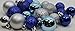 20 Holiday Time Mini Shatterproof Satin Shiny and Glitter Finish Bulb Christmas Ornaments (Blue & Silver)