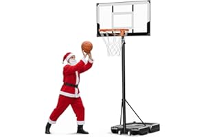 WIN.MAX Basketball Hoop Outdoor 3.3-10ft Adjustable Height, 40inch Backboard with Shatterproof Backboard and Larger Base, Portable Basketball Hoop Goal System Youth/Adults in Backyard/Driveway