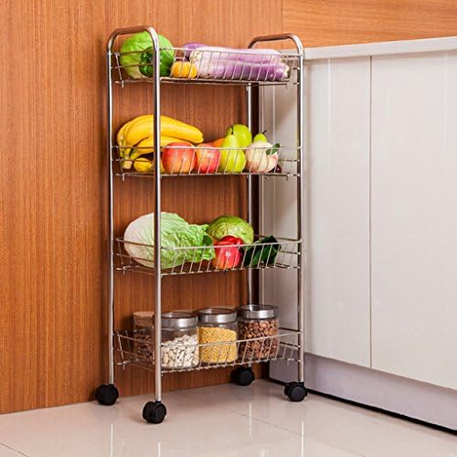 LYM &storage shelf Stainless steel four-tier vegetable rack floor stand kitchen storage racks Finishing rack