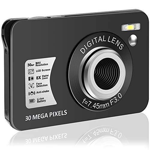 Digital Camera 30MP Vlogging Camera 1080P Compact Camera 2.7 inch