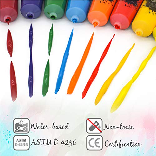 Zenacolor ⭐ Acrylic Paint Set, 12 Tubes of 4 Oz / 120mL, 12 Acrylic Paints for Painting Canvas with Paint Brushes, Wood, Arts and Crafts, Fabric, Painting Supplies for Adults and Children