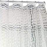 Wimaha Heavy Duty Shower Curtain Liner Waterproof 100% EVA Bath Curtain with Magnets for Bathroom, Shower Stall, Bathtub, 72 x 72, 3D Effect, Clear Watercube