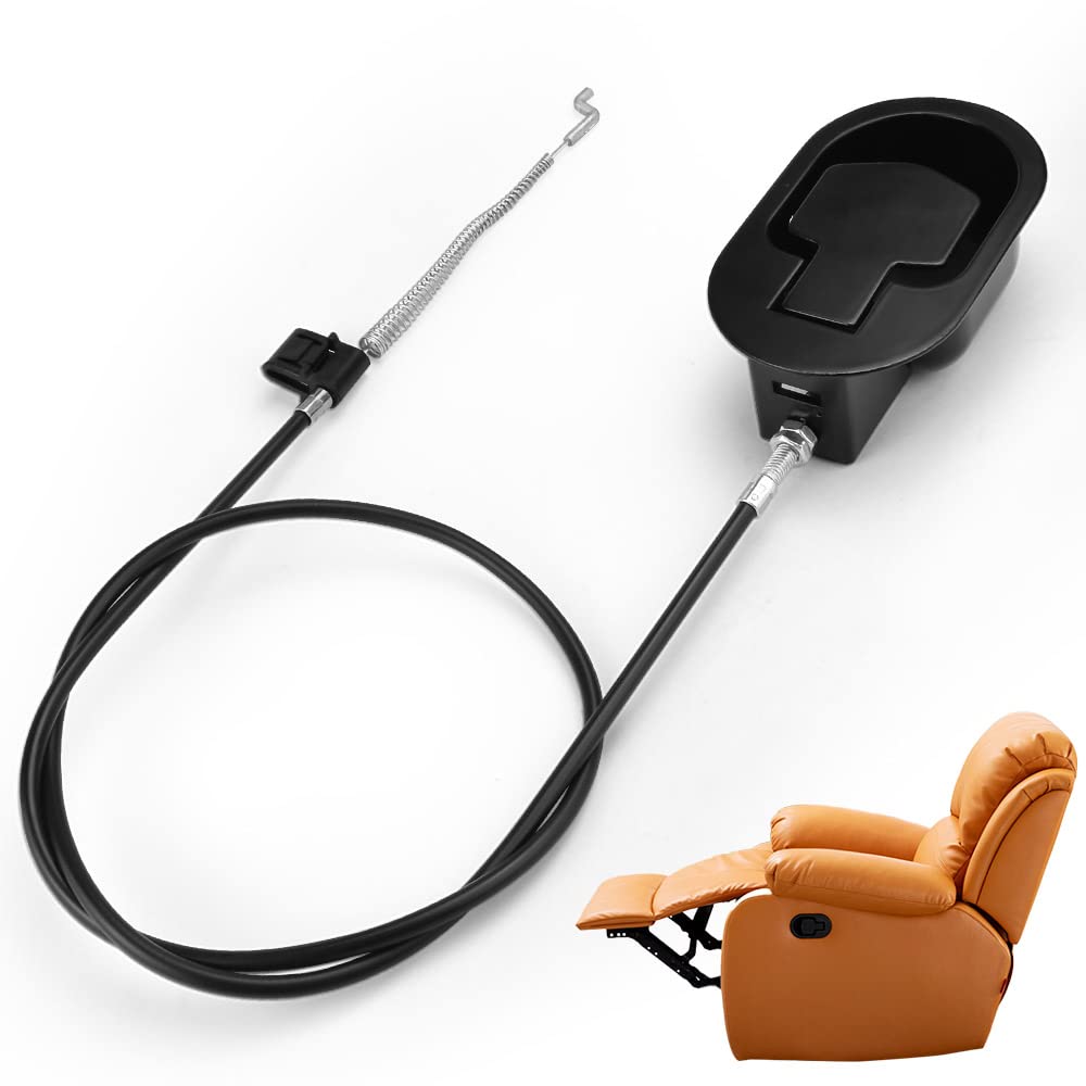 CAEEKER Recliner Chair Parts Universal Recliner Release Pull Handle Replacement Parts Couch Style Pull Chair Release Handle Spring Cable Release Lever with Cables Fit Ashley Major Recliner Brands Sofa