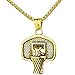 Basketball pendant Polished stainless steel basketball necklace (gold)