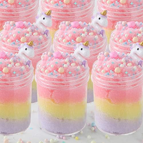Satisfaction1 Fluffy Unicorn Cloud Slime Fairy Putty ,DIY Tropical Twist Floam Slime Charms Stress Relief Toy Scented Sludge Toy for Kids and Adults (150ML with Gift Box)