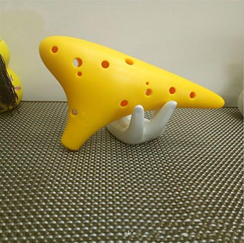 Instruments Baby Gift Toy 12 hole Middle Tone C Anti-fall Plastic Ocarina(Yellow)