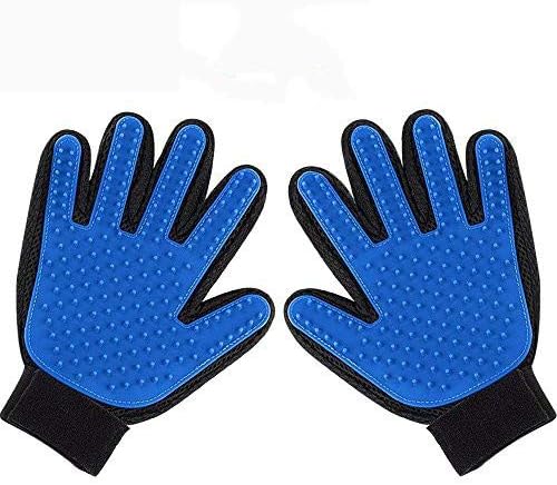 Pet Grooming Glove-Pet Hair Remover - Cat & Dog Brush Glove Deshedding Tool for Pet Fur Shedding-Massage Mitt Works-Perfect for Dogs & Cats with Long & Short Fur