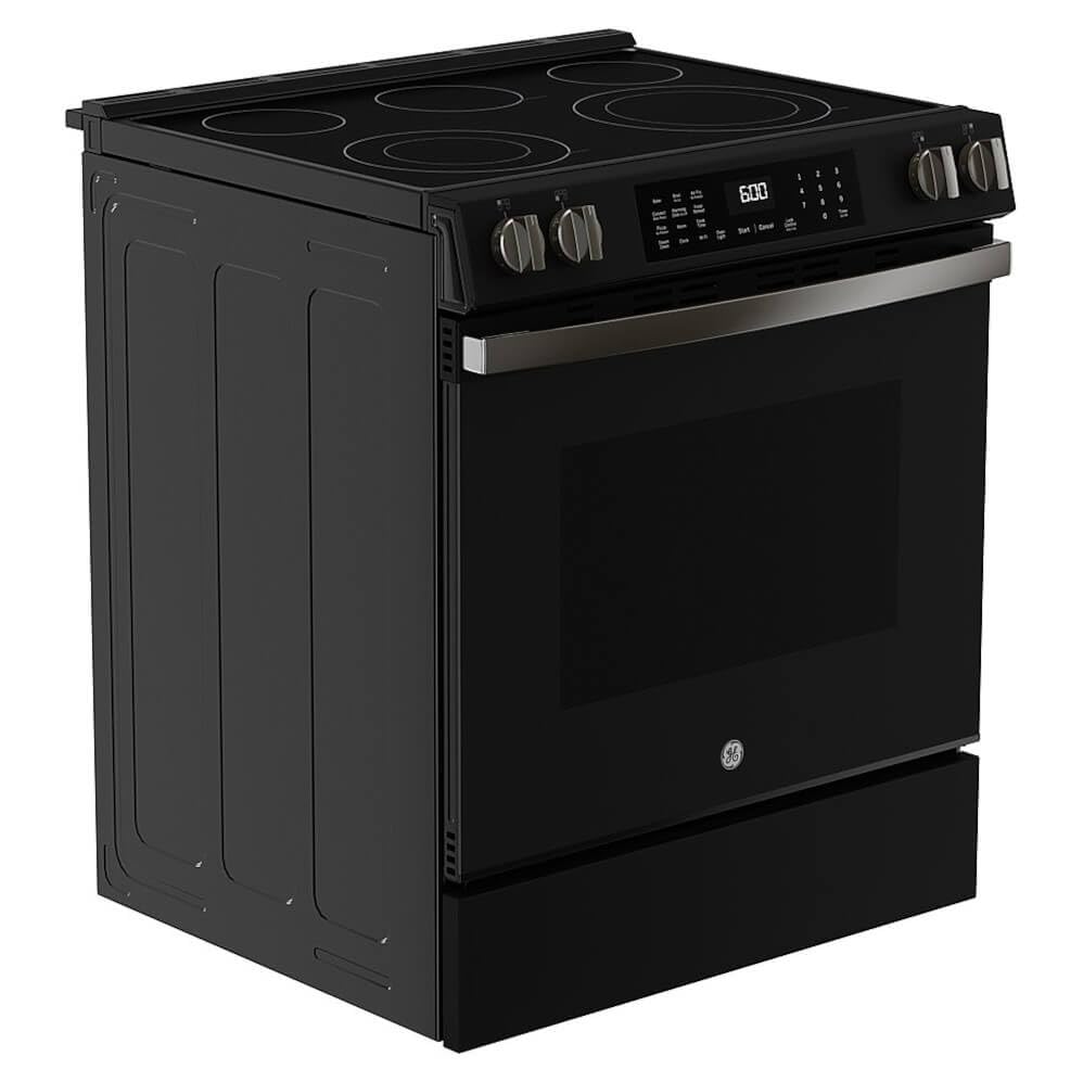 GE GRS600AVDS 5.3 Cu. Ft. Slide-In Electric Convection Range with Air Fry and Wi-Fi Smart Control, Black Slate