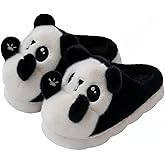 HANDKEI Cute Women's Panda Slippers - Non-Slip Thick-Soled Fuzzy Indoor Animal Slippers | Warm & Cozy Indoor Slippers, Perfect for, Easter & Christmas